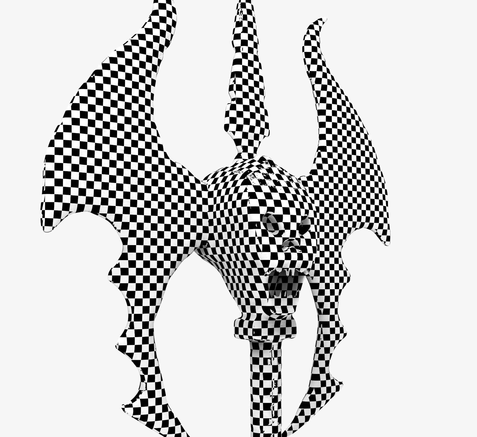 Medieval Skull Axe 3D model_9