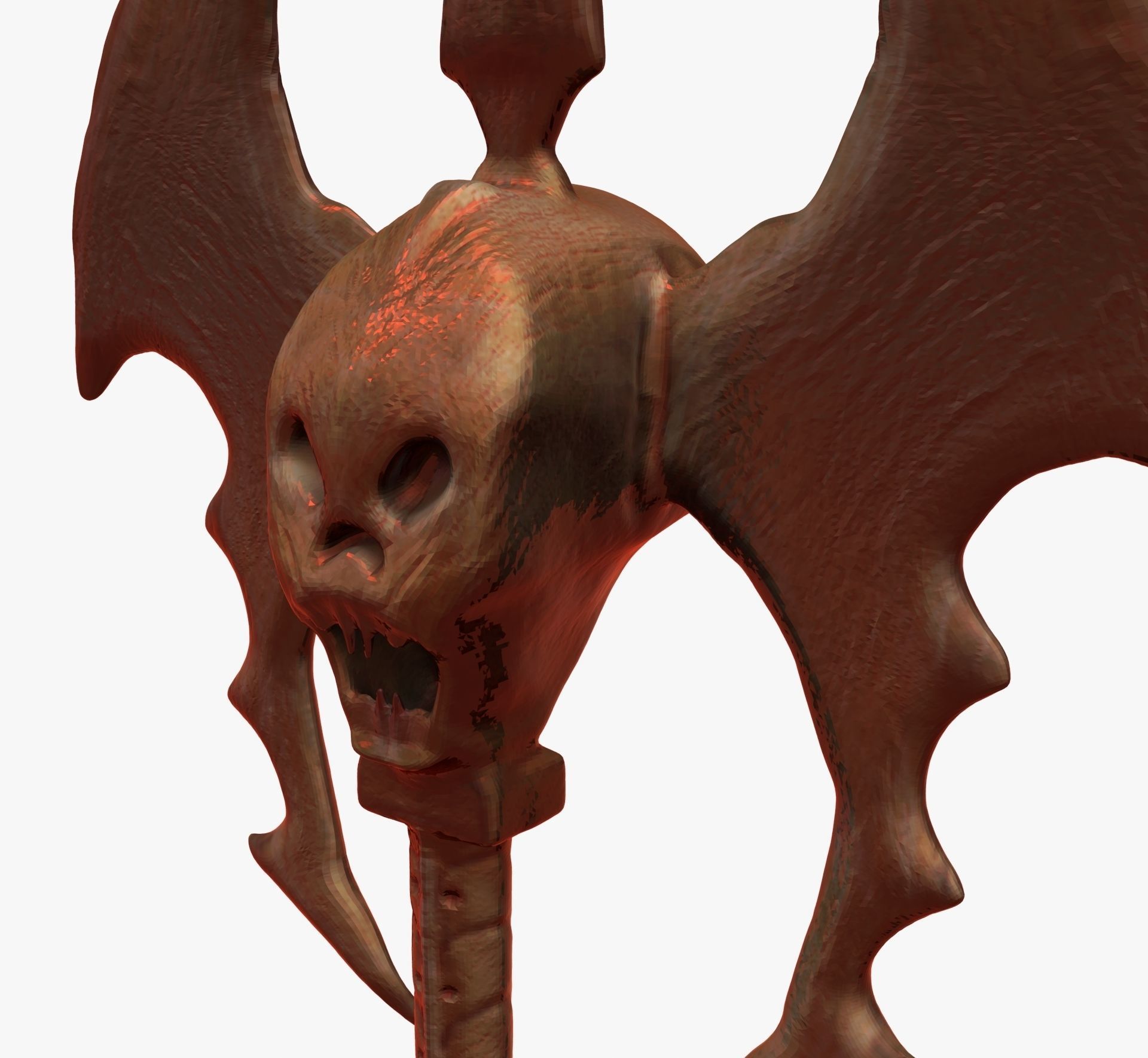 Medieval Skull Axe 3D model_8