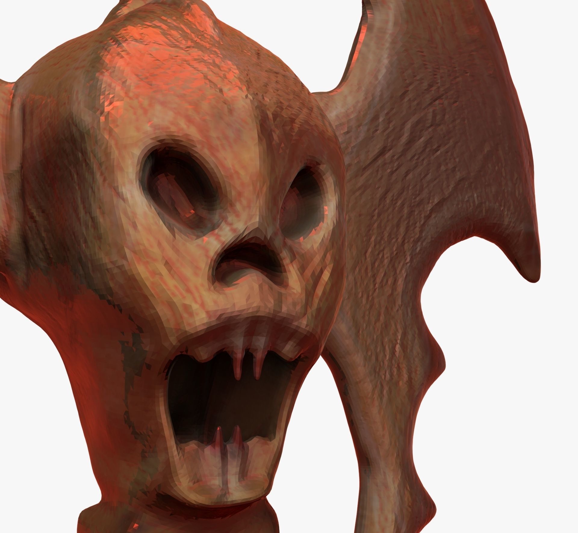 Medieval Skull Axe 3D model_11