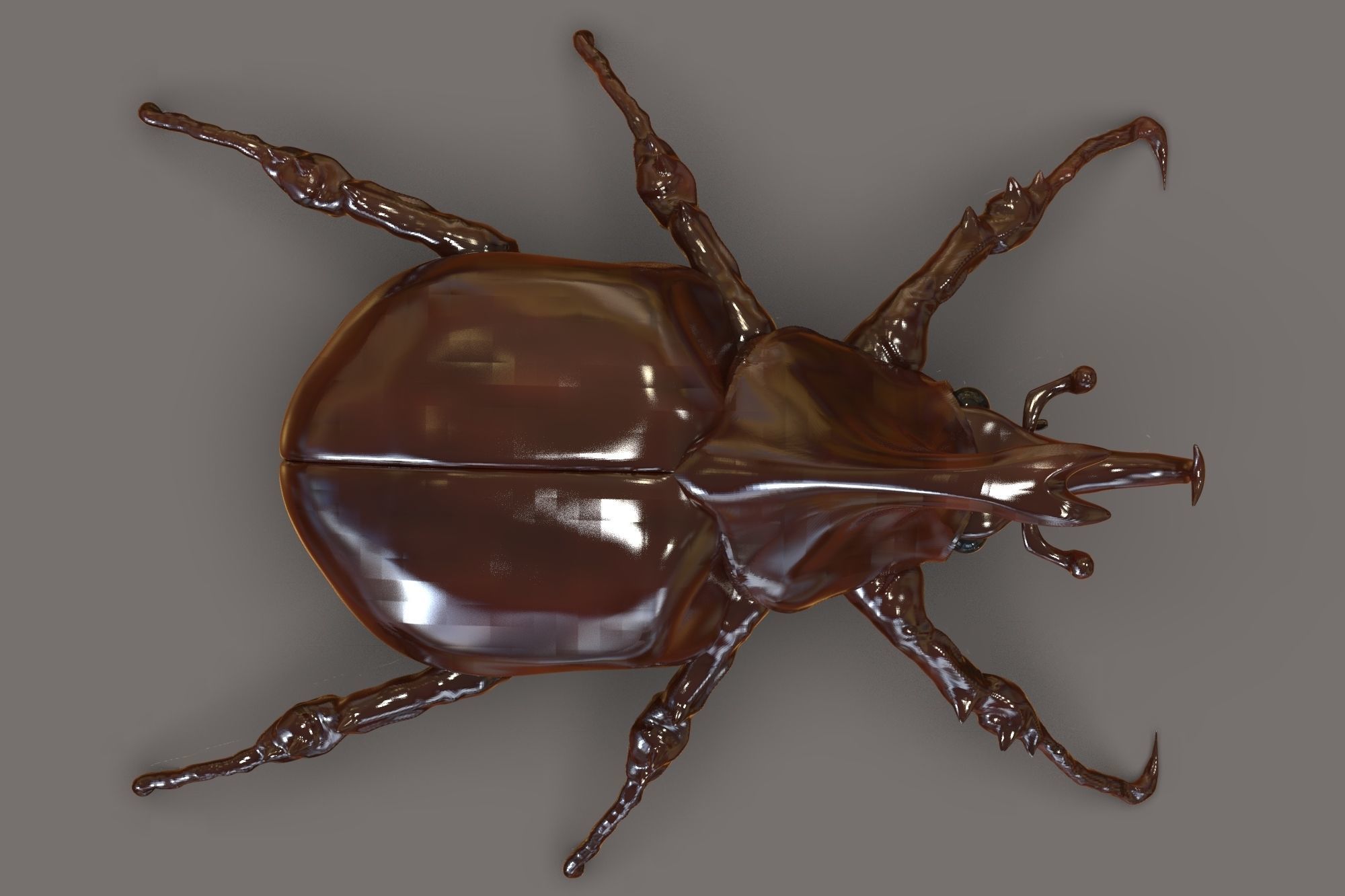 Dynastinae or Rhinoceros beetles with horns 3D model_3