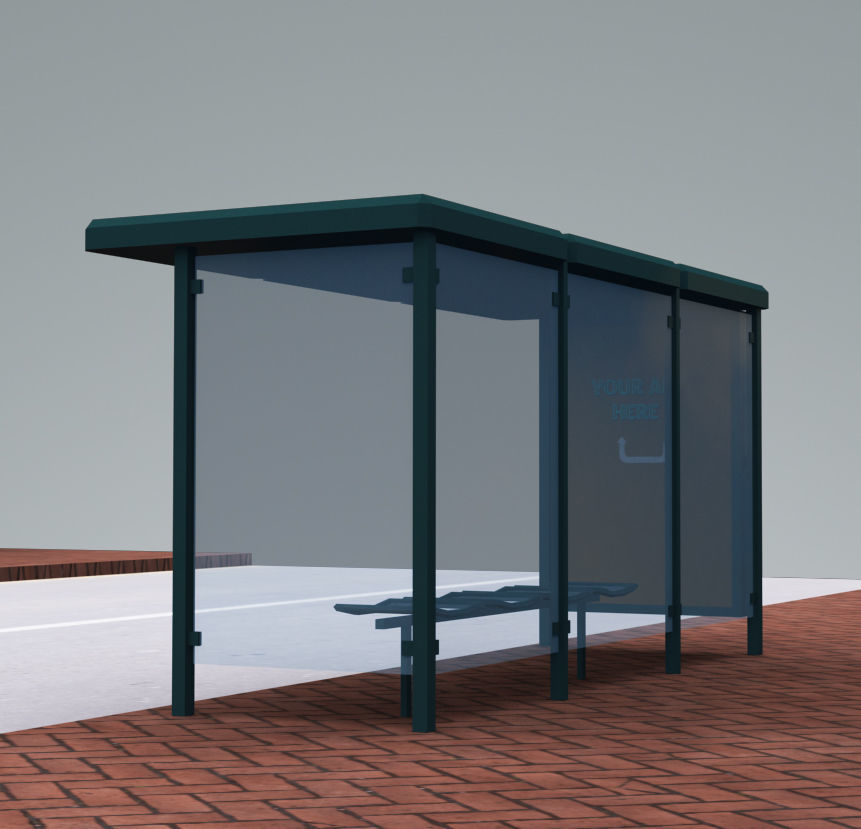Bus Stop Modern3 Low-poly 3D model_2