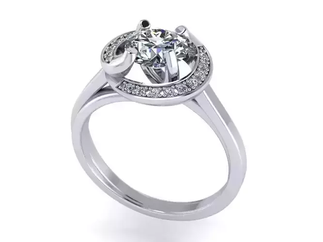 JEWELRY ENGAGEMENT RING STL FILE FOR DOWNLOAD AND PRINT- CC13 3D print model