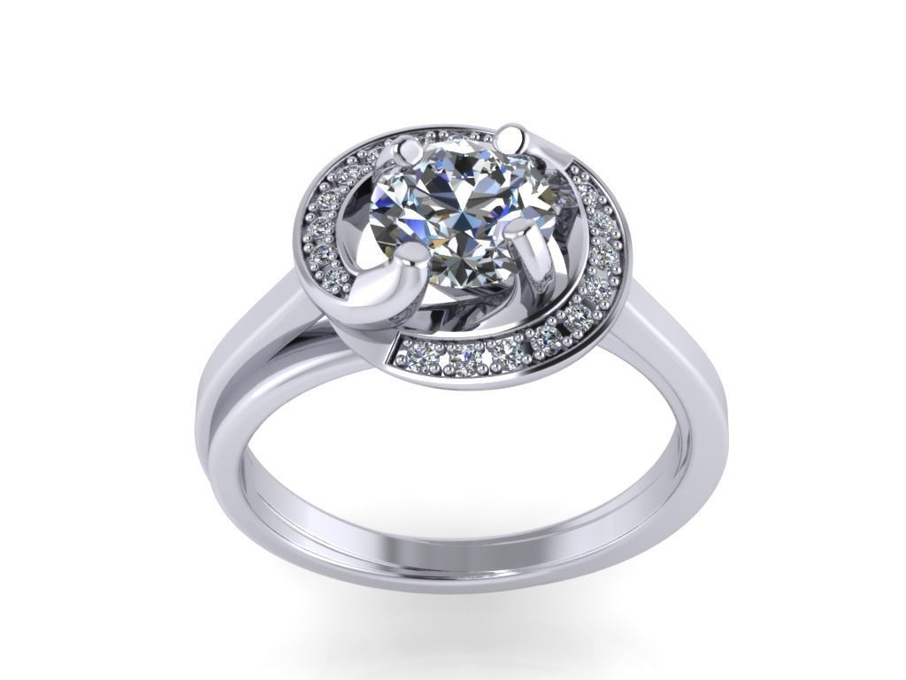 JEWELRY ENGAGEMENT RING STL FILE FOR DOWNLOAD AND PRINT- CC13 3D print model_8