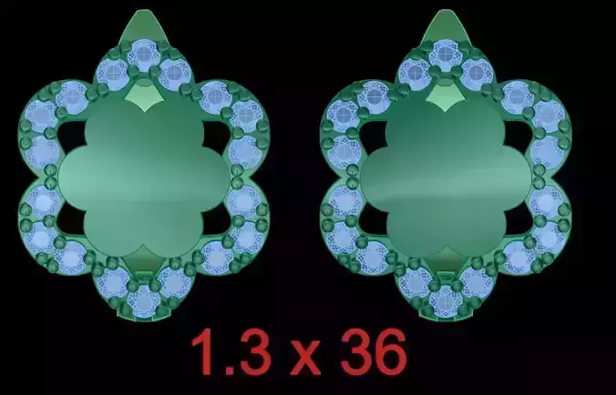 EARRING pair of earrings with flowers