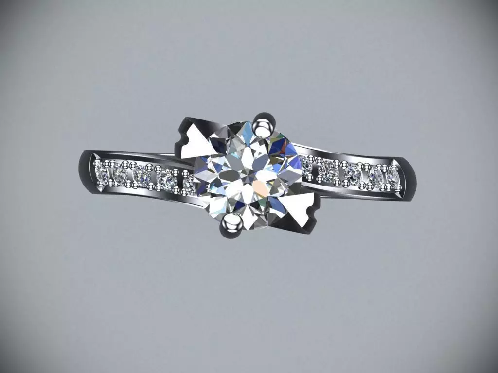 JEWELRY ENGAGEMENT RING STL FILE FOR DOWNLOAD AND PRINT- CC14 3D print model_0