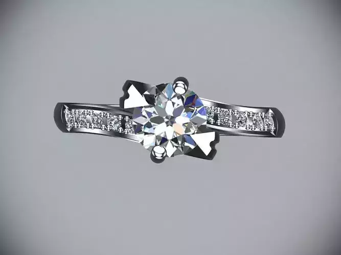 JEWELRY ENGAGEMENT RING STL FILE FOR DOWNLOAD AND PRINT- CC14 3D print model
