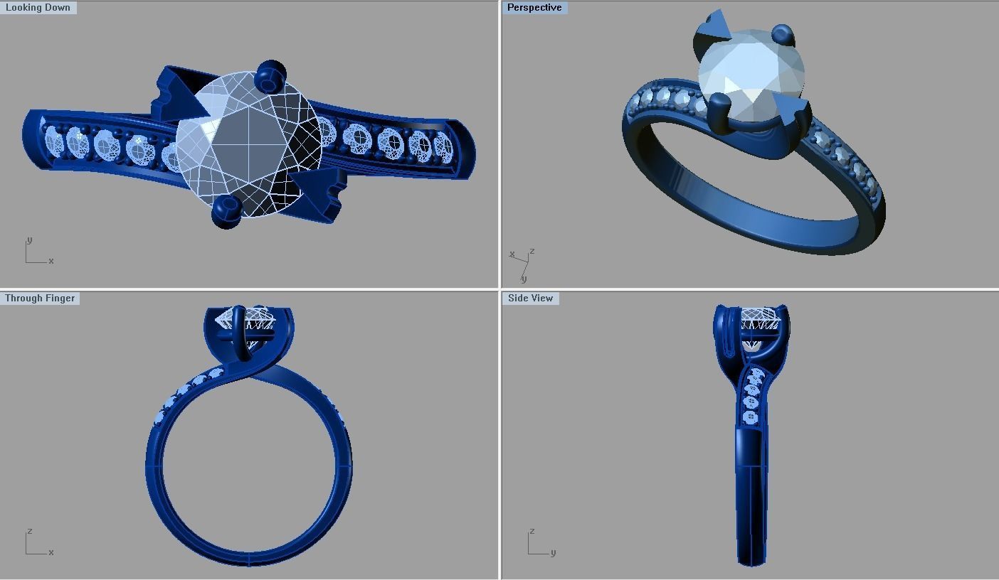 JEWELRY ENGAGEMENT RING STL FILE FOR DOWNLOAD AND PRINT- CC14 3D print model_3