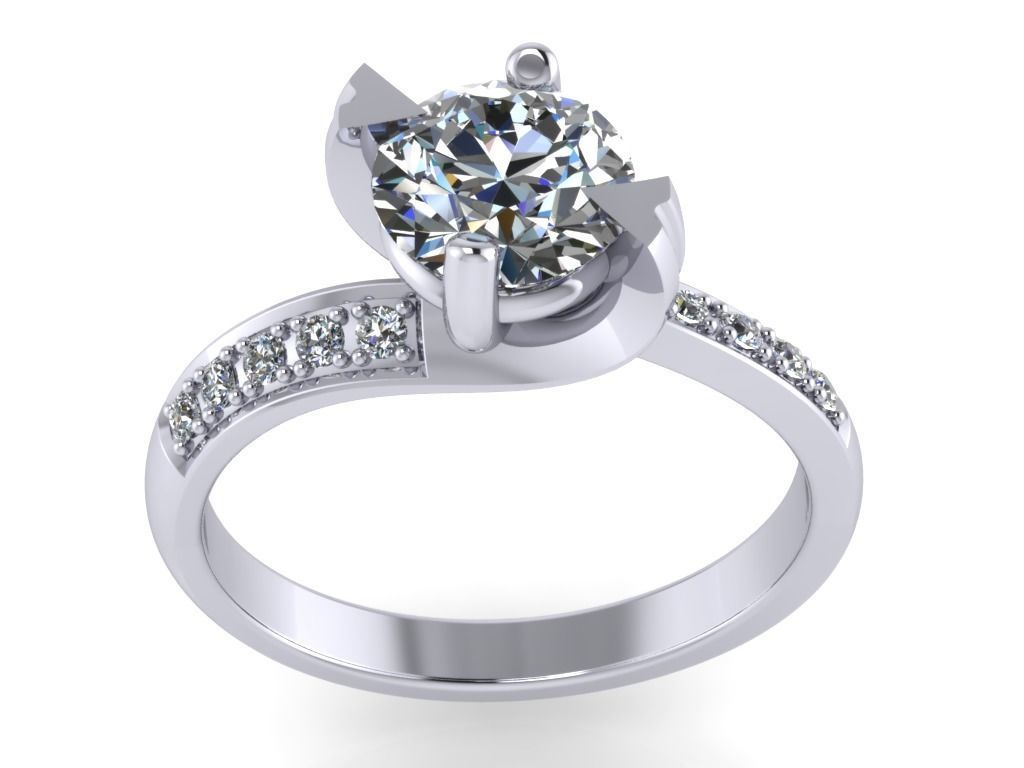 JEWELRY ENGAGEMENT RING STL FILE FOR DOWNLOAD AND PRINT- CC14 3D print model_1