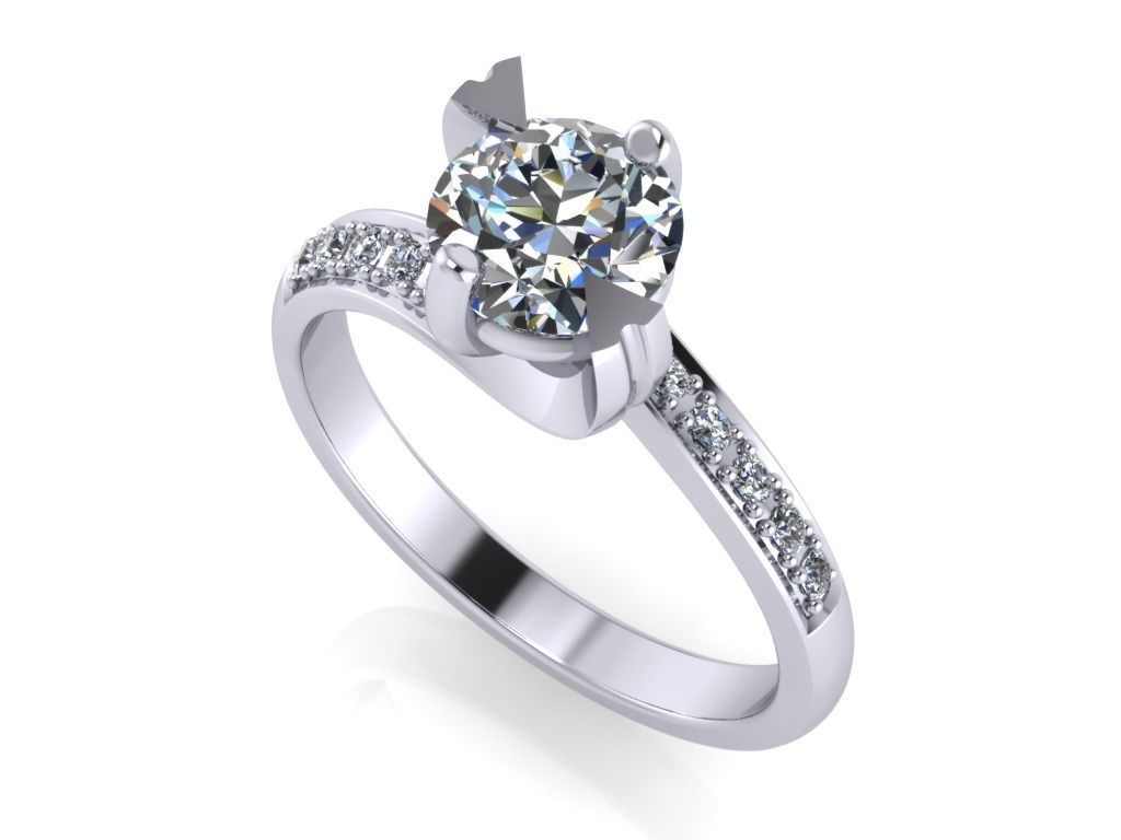 JEWELRY ENGAGEMENT RING STL FILE FOR DOWNLOAD AND PRINT- CC14 3D print model_10