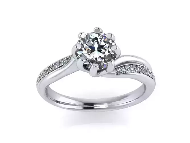 JEWELRY ENGAGEMENT RING STL FILE FOR DOWNLOAD AND PRINT- CC16 3D print model