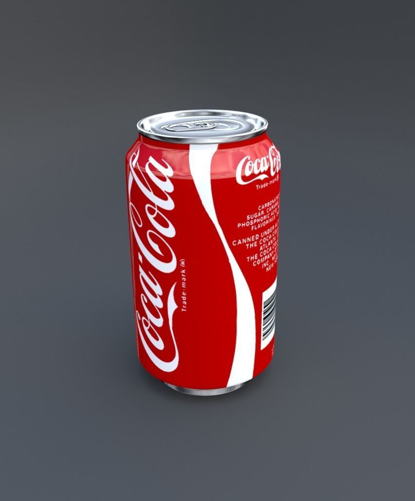 Coke Can Low-poly 3D model_2