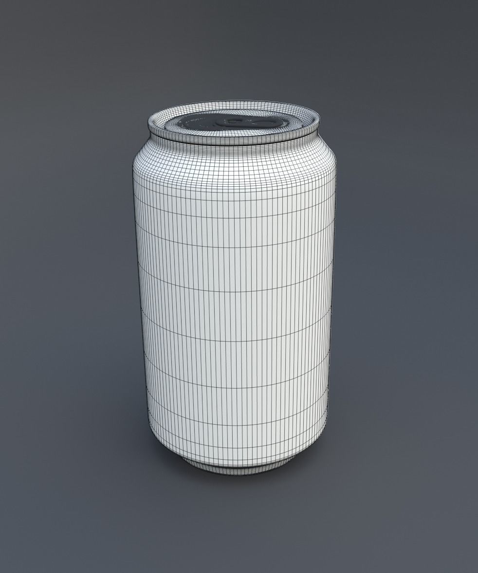 Coke Can Low-poly 3D model_8
