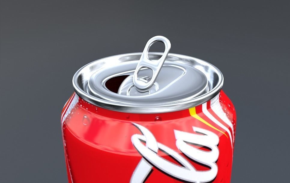Coke Can Low-poly 3D model_6