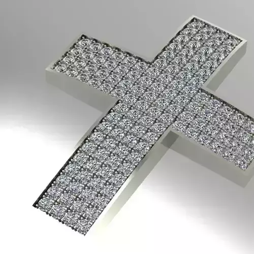 large diamond cross pendant 3D print model