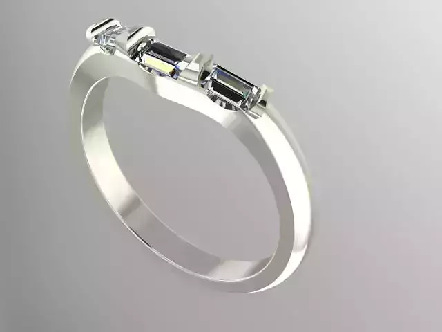 curved baguette band