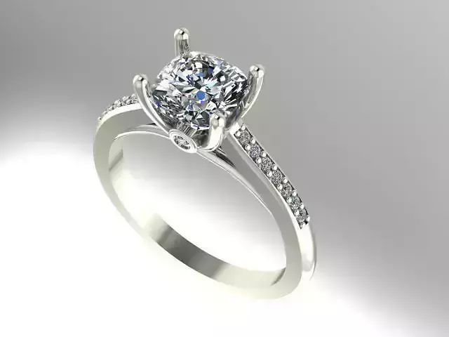 Cushion cut engagement ring