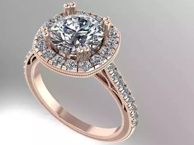 Halo engagement ring