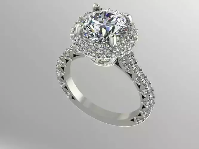 Double halo engagement ring