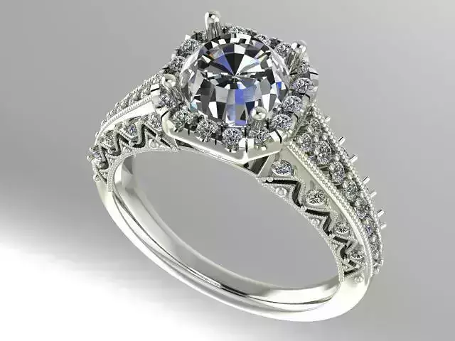 Halo engagement ring