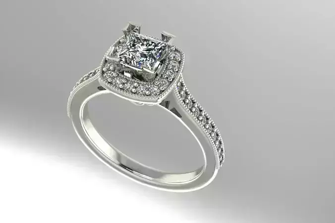 Halo engagement ring