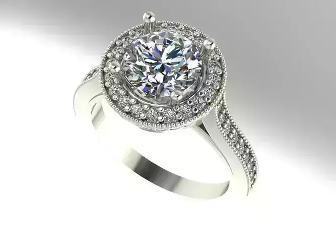 Double halo engagement ring