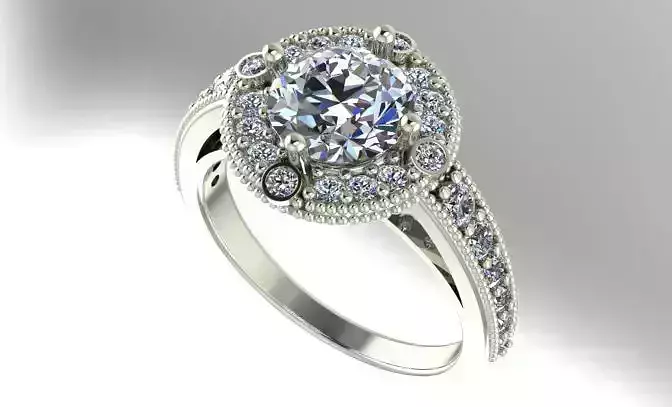 Halo engagement ring