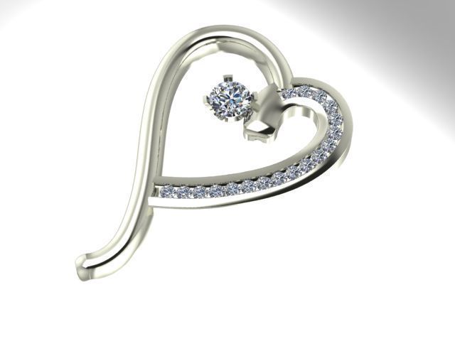 Heart pendant 3D print model