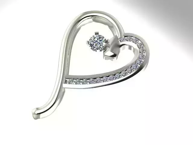Heart pendant 3D print model