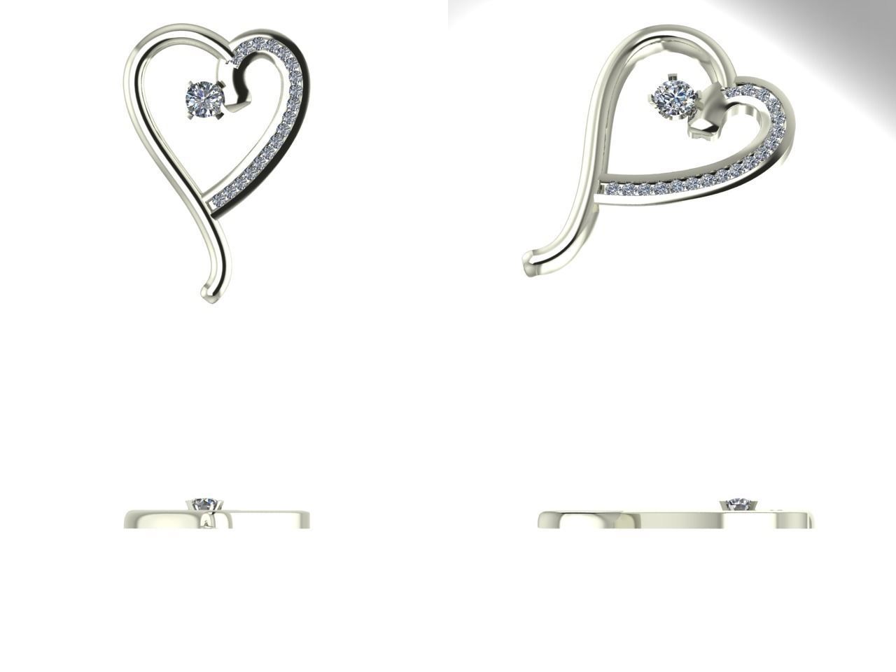 Heart pendant 3D print model_1