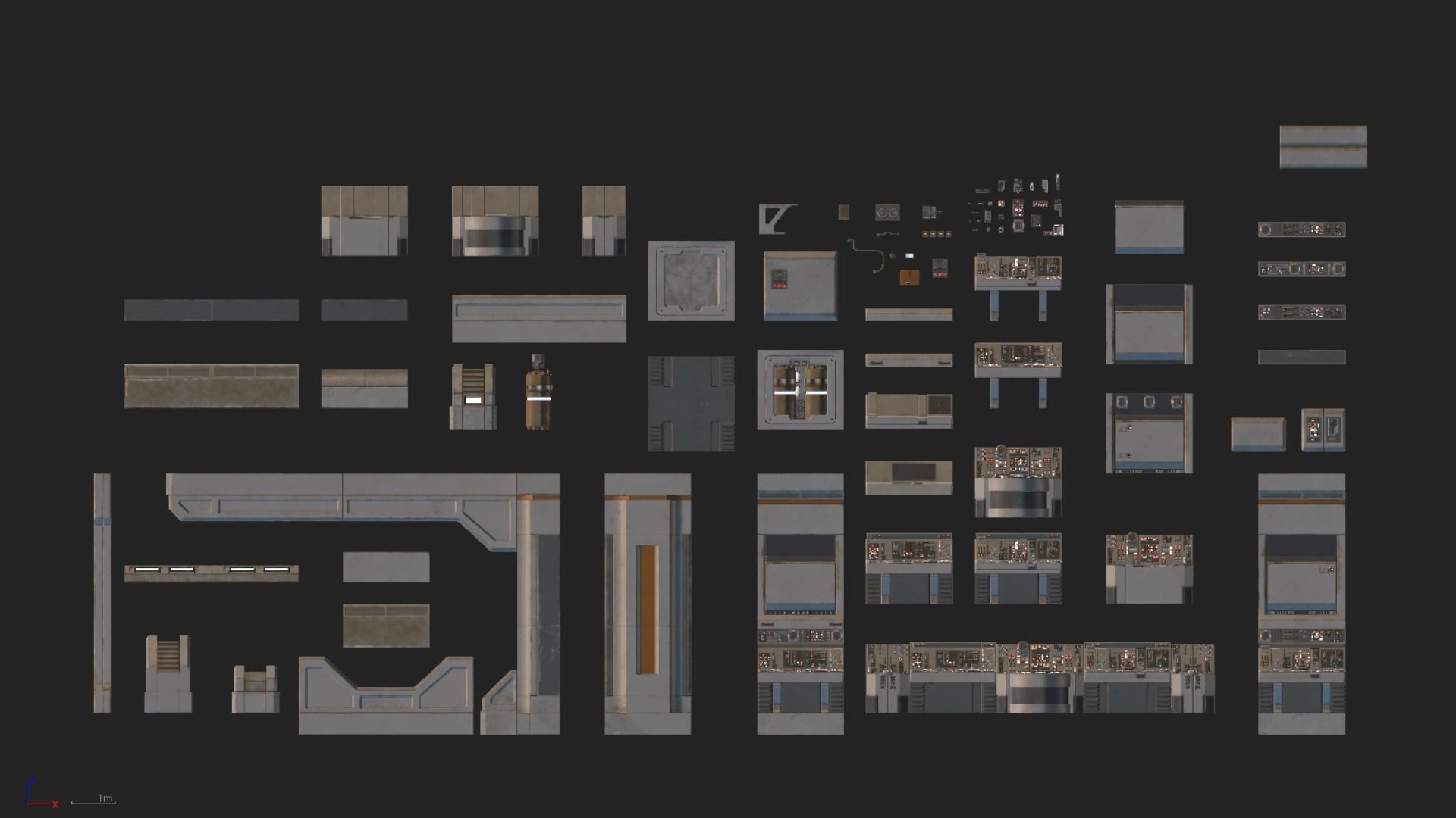 Sci Fi Interior Asset Pack 1 Low-poly 3D model_19