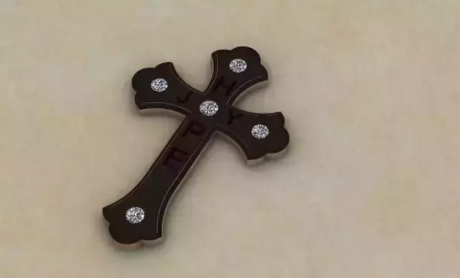diamond cross pendant 3D print model