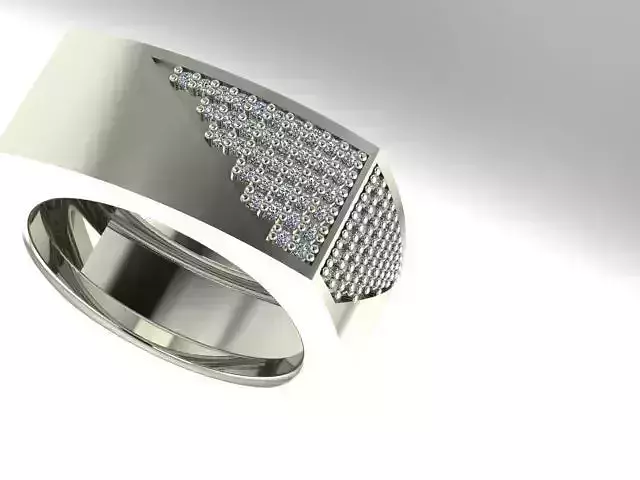 mens diamond wedding band 3D print model