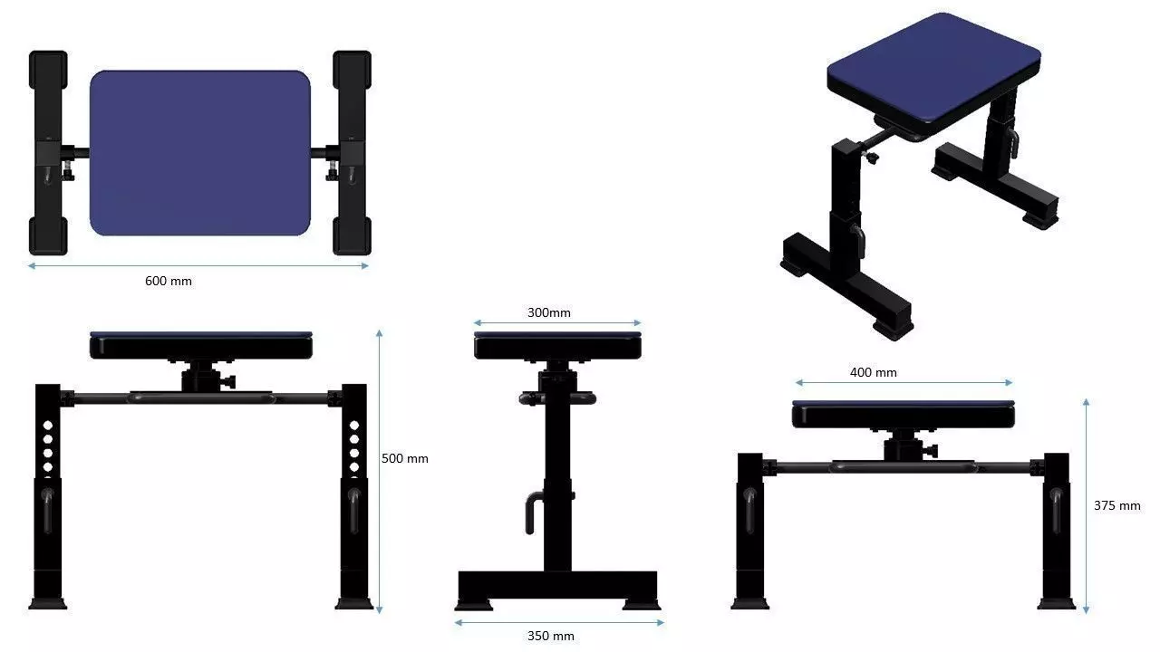 Gym equipment   rotary bench for hip thrust 3D model_0