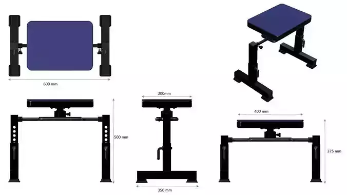 Gym equipment   rotary bench for hip thrust 3D model