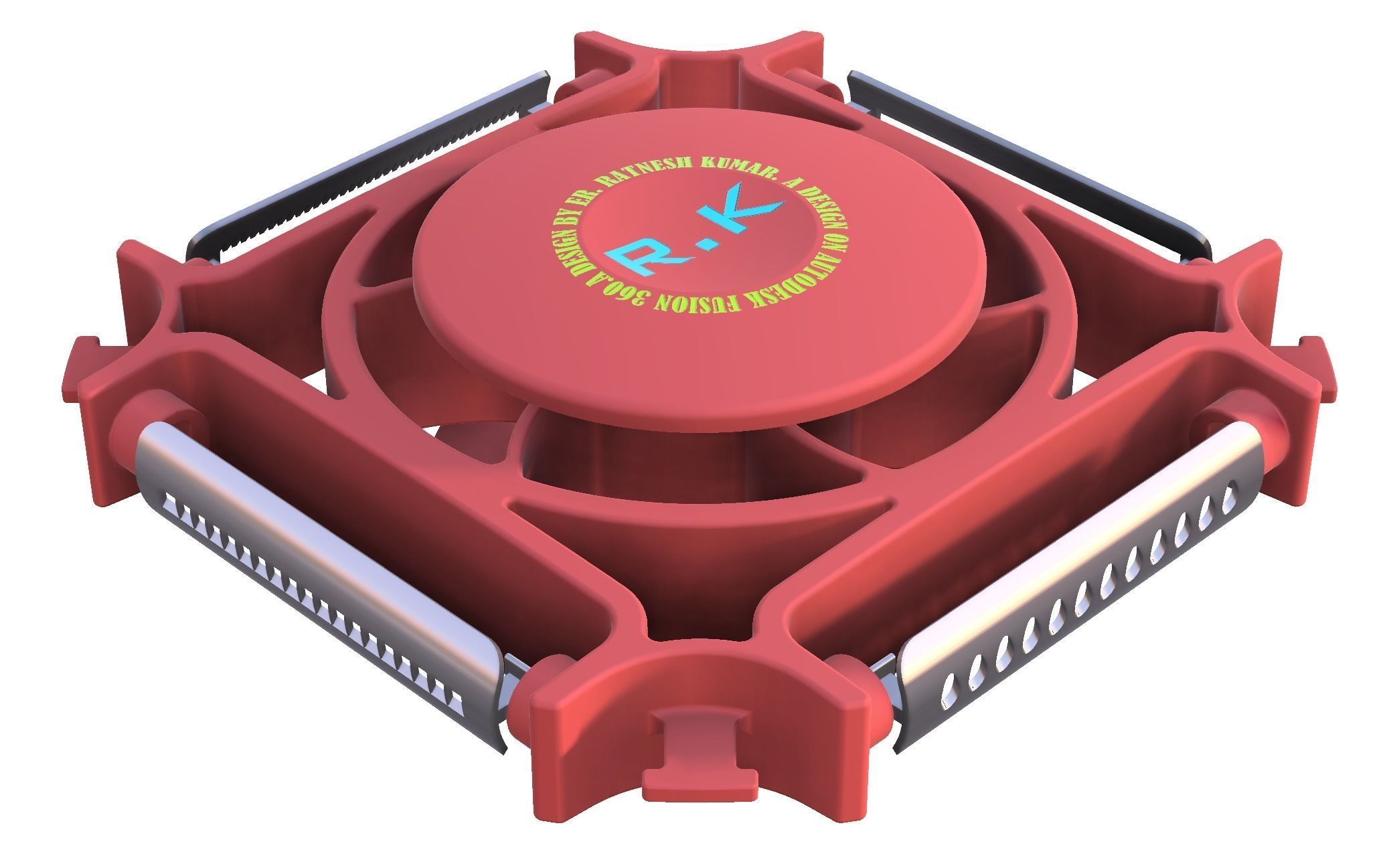 Four blade rotary peeler  3D model_3