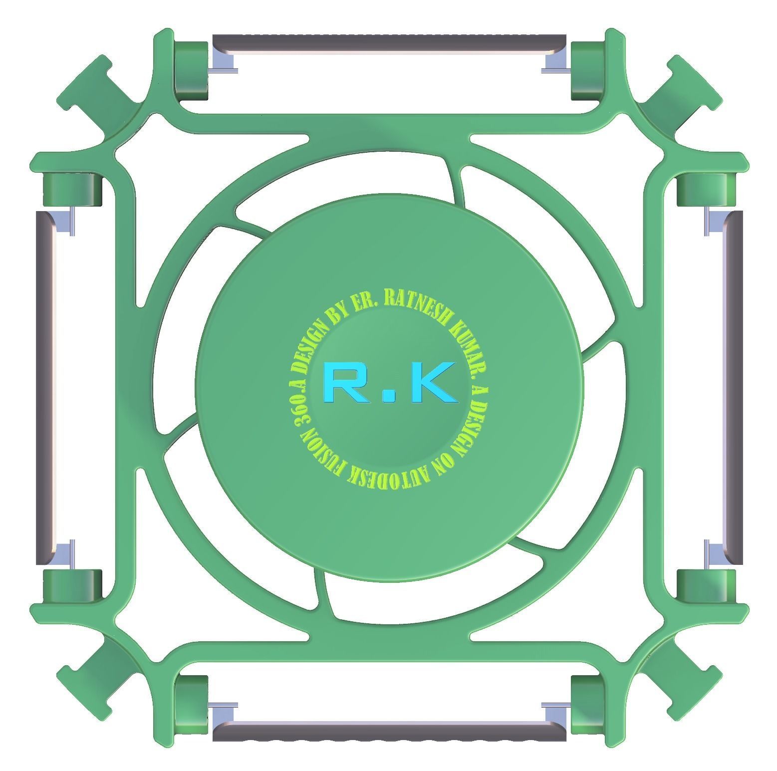 Four blade rotary peeler  3D model_2