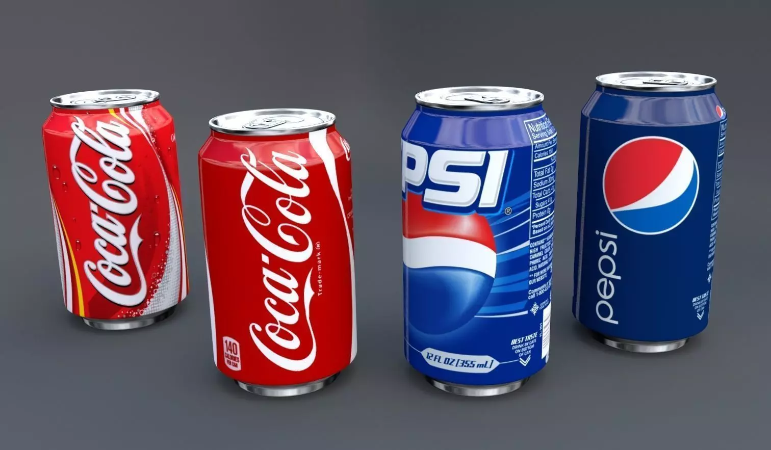 Soda Can Pack Low-poly 3D model_0