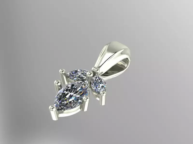 marquise pendant 3D print model_0