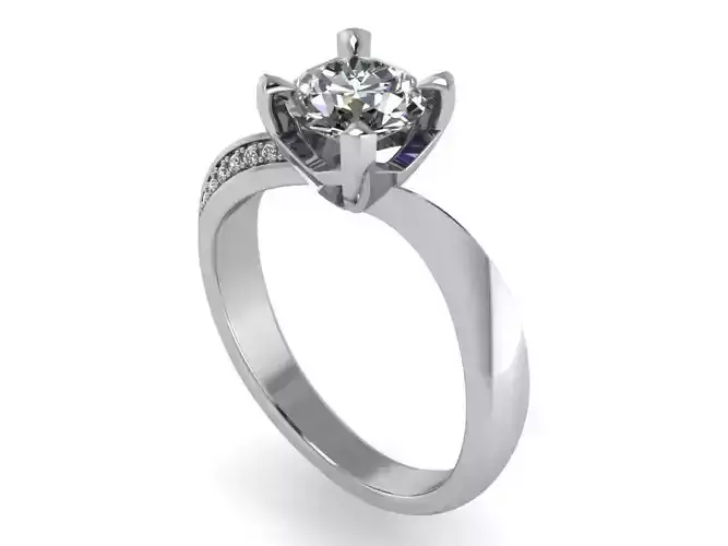 JEWELRY ENGAGEMENT RING STL FILE FOR DOWNLOAD AND PRINT- CC24 3D print model