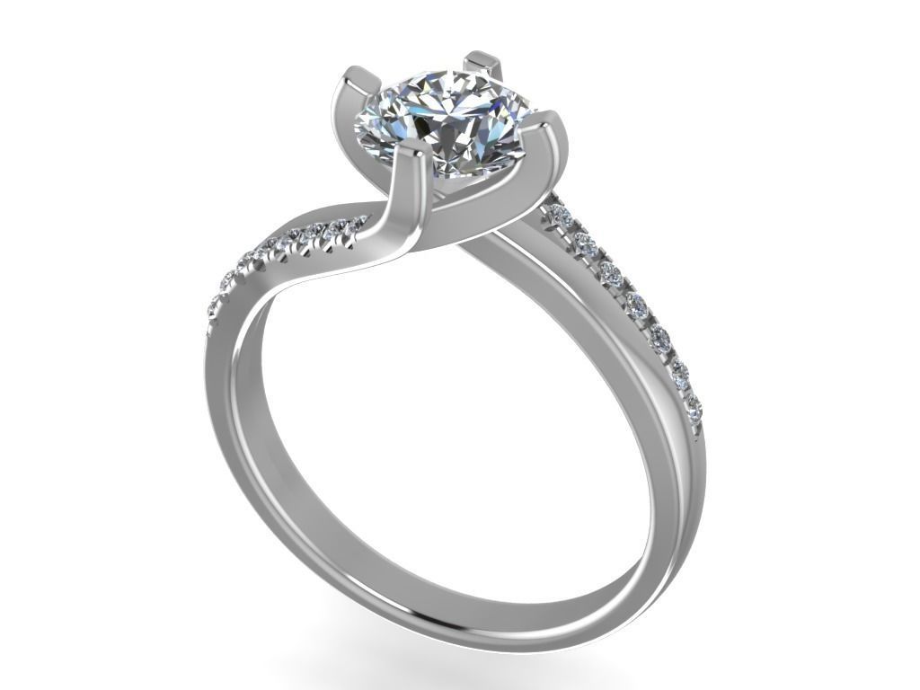 JEWELRY ENGAGEMENT RING STL FILE FOR DOWNLOAD AND PRINT- CC25 3D print model_6