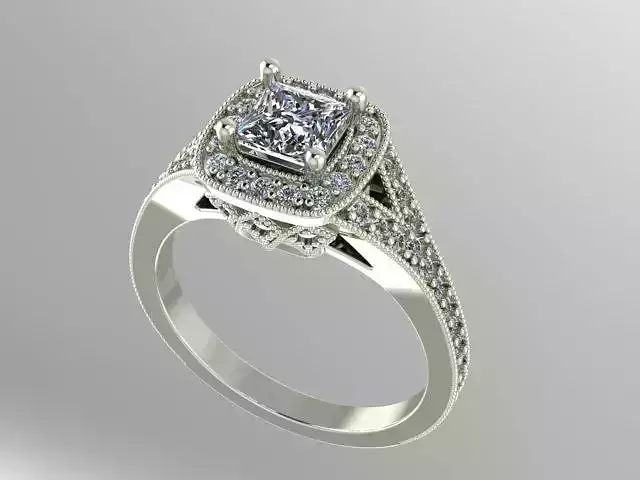 princess halo engagement ring