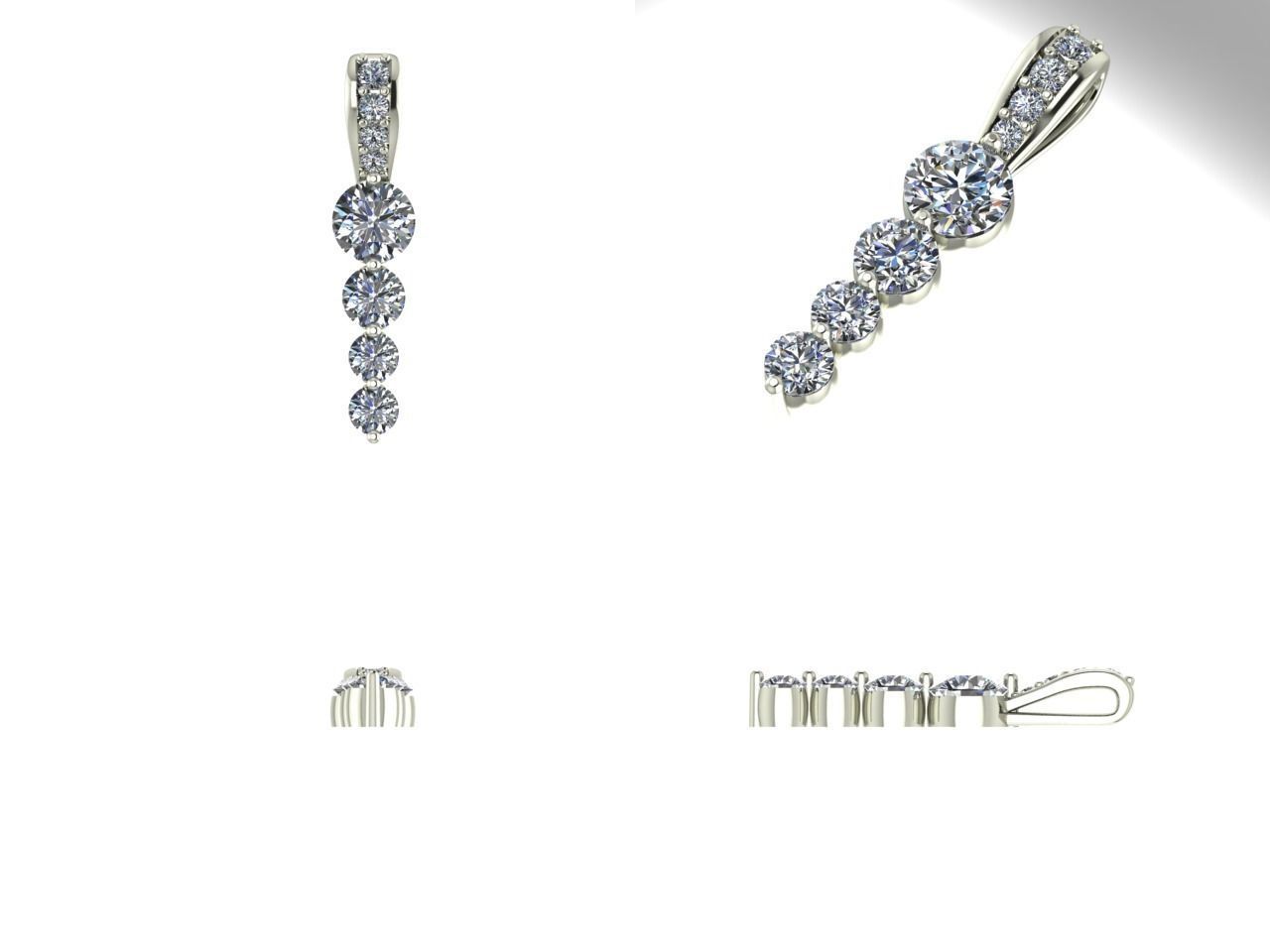 diamond pendant 3D print model_1