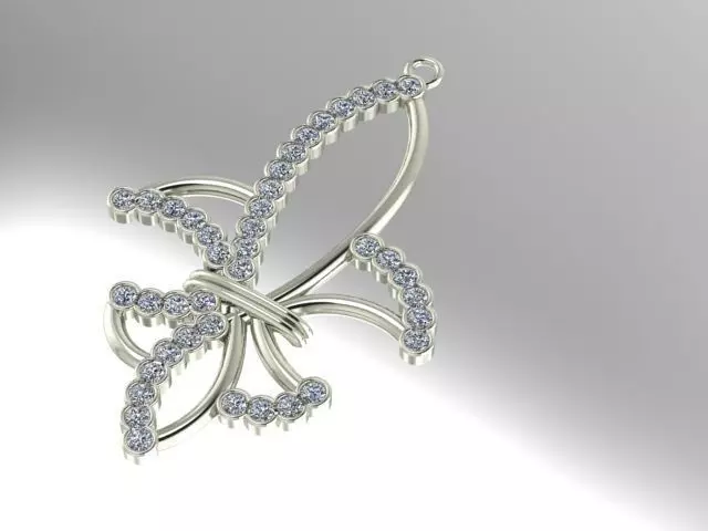 fleur de lis pendant 3D print model_0