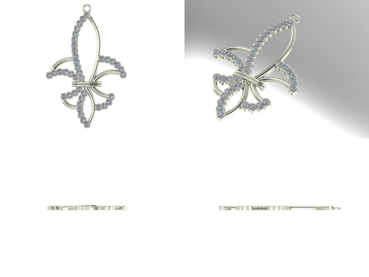 fleur de lis pendant 3D print model_1