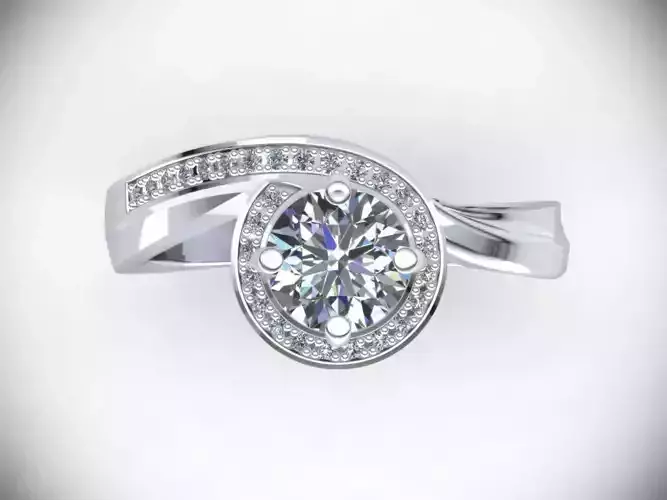JEWELRY ENGAGEMENT RING STL FILE FOR DOWNLOAD AND PRINT- CC33
