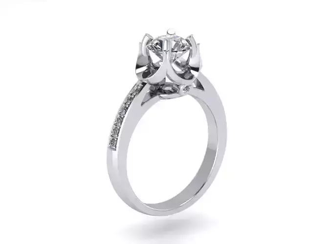 JEWELRY ENGAGEMENT RING STL FILE FOR DOWNLOAD AND PRINT- CC34