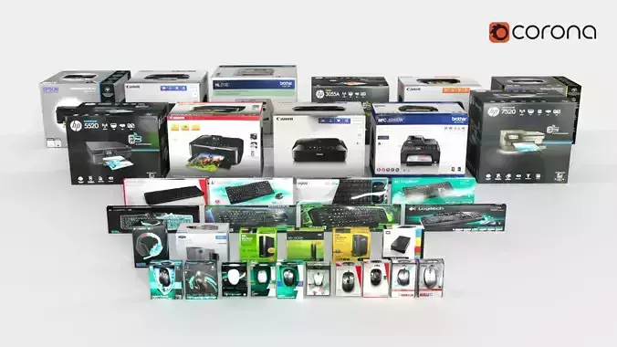 Stock Packaging Computer Supplies 3D model