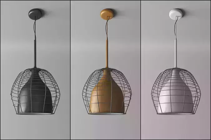 Cage lamp suspended like Diesel Foscarini