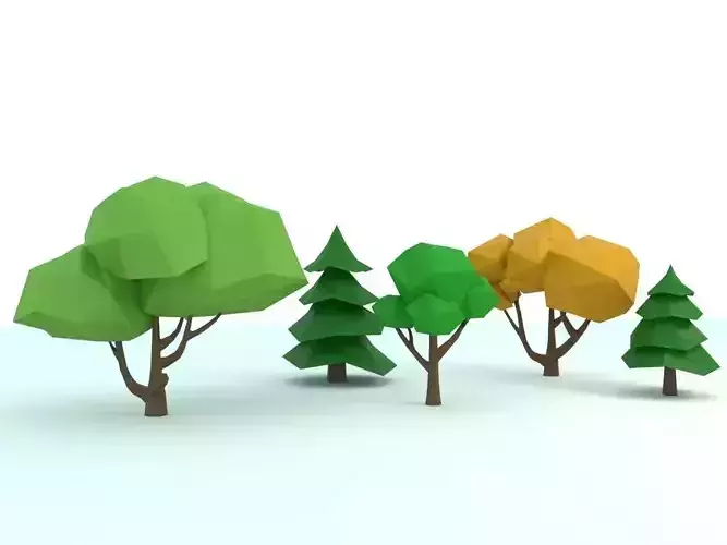 Low Poly Forest Trees Low-poly 3D model Low Poly Forest Trees Low-poly 3D model