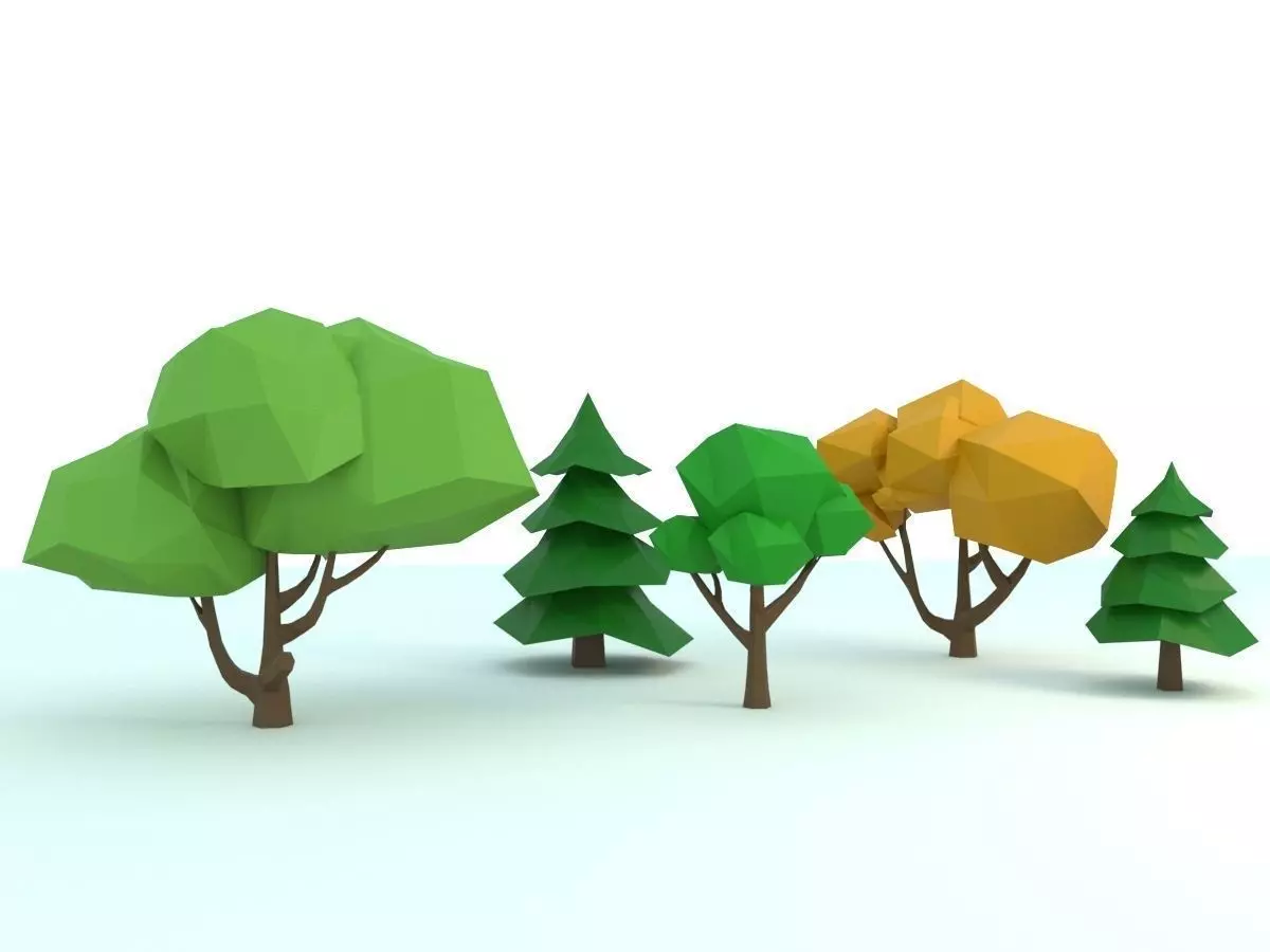 Low Poly Forest Trees Low-poly 3D model_0